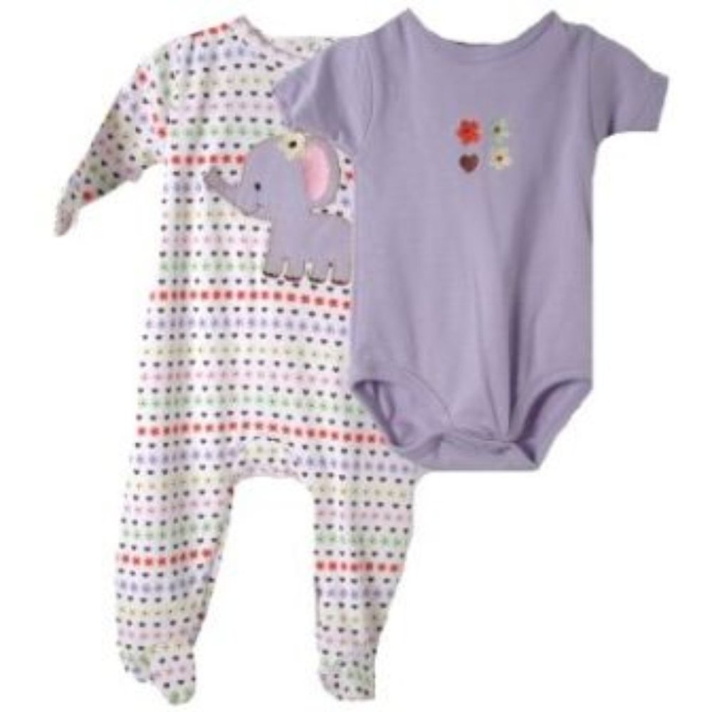 Baby Girl's 3 PC Floral Coverall Set